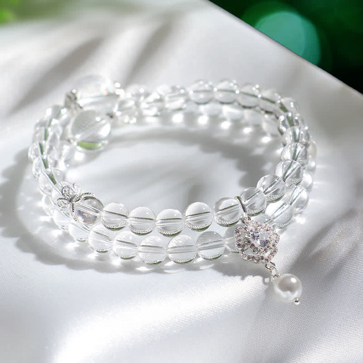 Buddha Stones Natural Clear Quartz Pearl Clarity Bracelet - image 8