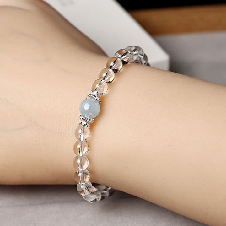 Buddha Stones Natural Clear Quartz Aquamarine Clarity Bracelet - image 3