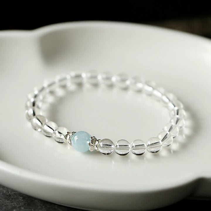 Buddha Stones Natural Clear Quartz Aquamarine Clarity Bracelet - image 2