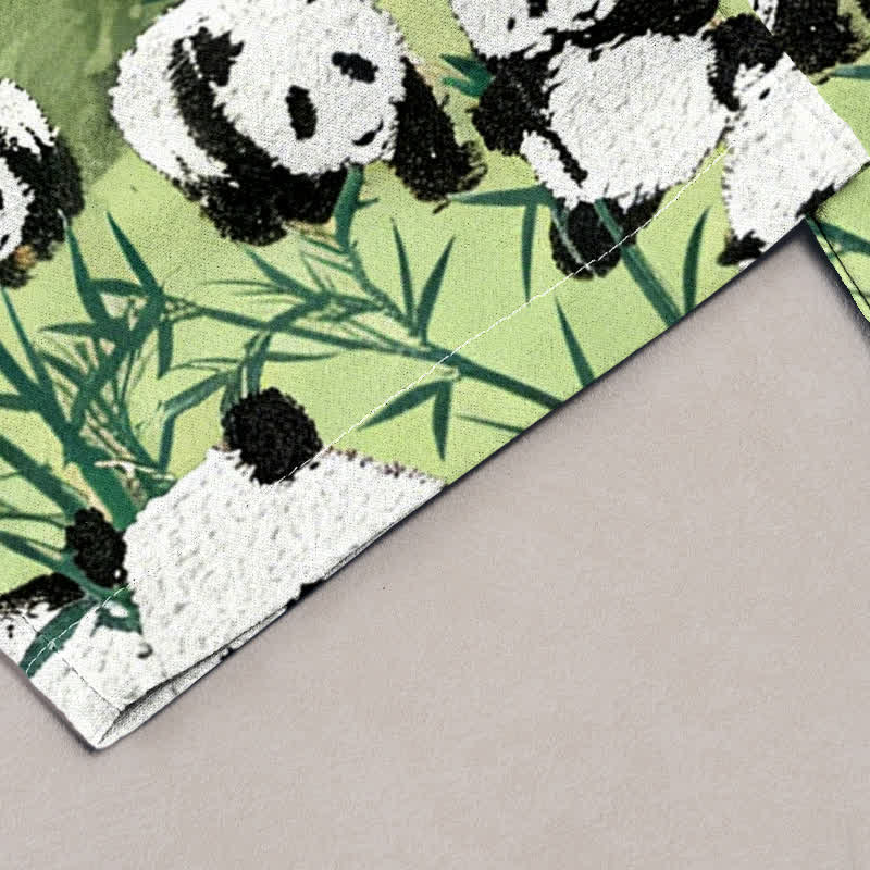 Buddha Stones Cotton Pandas Bamboo Print Elastic Waist Women's Pants With Pockets - image 1