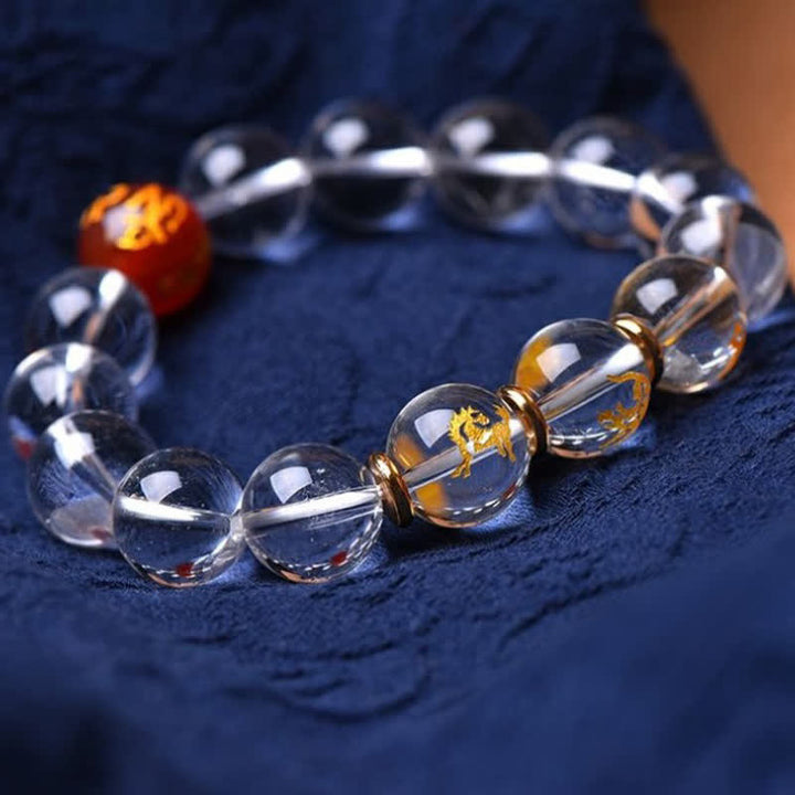 Buddha Stones Clear Quartz Chinese Zodiac Healing Bracelet - image 5