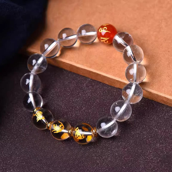 Buddha Stones Clear Quartz Chinese Zodiac Healing Bracelet - image 4
