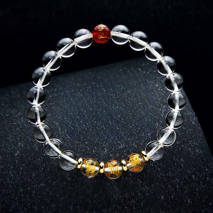 Buddha Stones Clear Quartz Chinese Zodiac Healing Bracelet - image 8