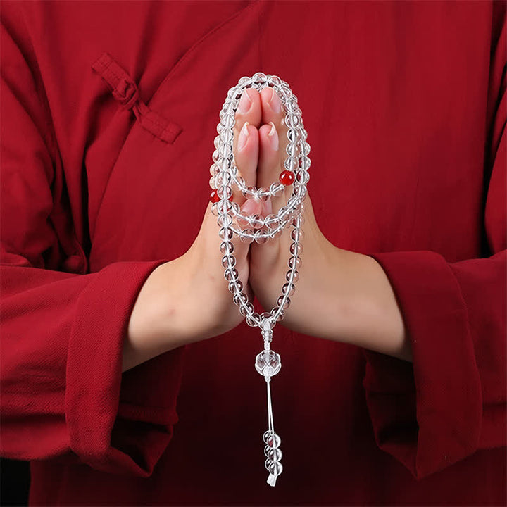 Buddha Stones Liuli Lotus 108 Round Beads Enlightenment Mala - image 4