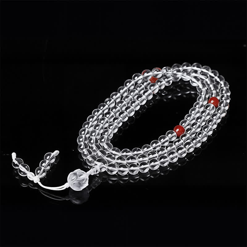 Buddha Stones Liuli Lotus 108 Round Beads Enlightenment Mala - image 1
