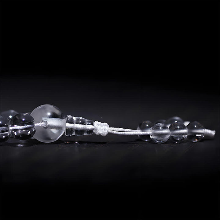 Buddha Stones 108 Clear Quartz Beads Protection Mala - image 11
