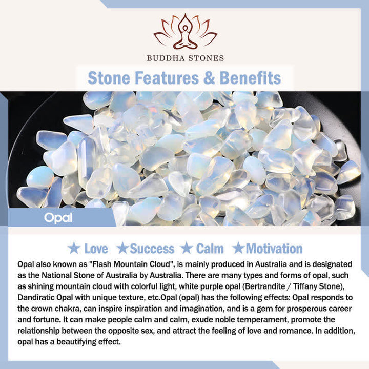 Buddha Stones Natural Stone Opal Double Pendant Calm Necklace - image 13