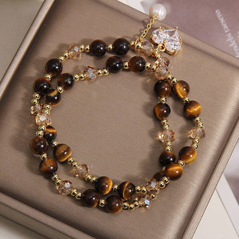 Buddha Stones Natural Tiger Eye Love Heart Double Wrap Protection Bracelet - image 3