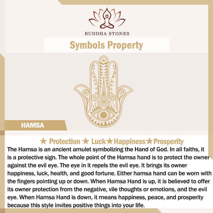 Buddha Stones Natural Black Obsidian Hamsa Palm Inlay Crystal Strength Necklace - image 2