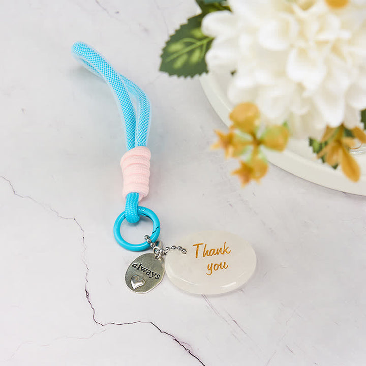 Buddha Stones Thank You Gifts Natural Clear Quartz White Crystal Protection Key Chain Hanging Decoration - image 1