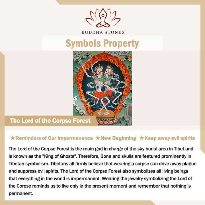 Buddha Stones Bone Beads Lord of the Corpse Forest Strength and Protection Bracelet - image 1