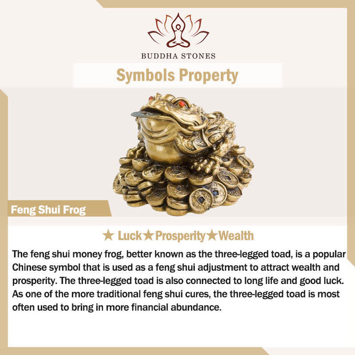 Buddha Stones Brass Three Legged Money Frog Wealth & Fortune Symbol - image 5