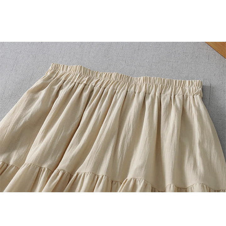 Buddha Stones Summer Boho Hollow Hem Design Solid Women's Skirts - image 12