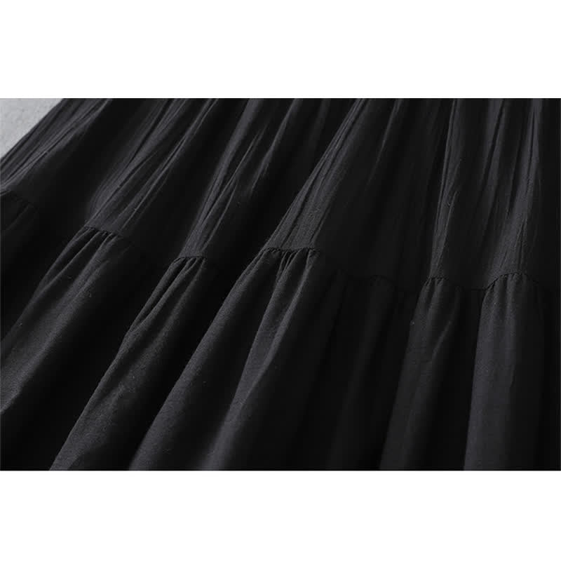 Buddha Stones Summer Boho Hollow Hem Design Solid Women's Skirts - image 18