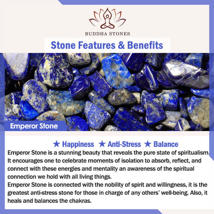 Buddha Stones Blue Spot Jasper Green Aventurine Natural Barrel-Shaped Beads Strength Bracelet - image 12