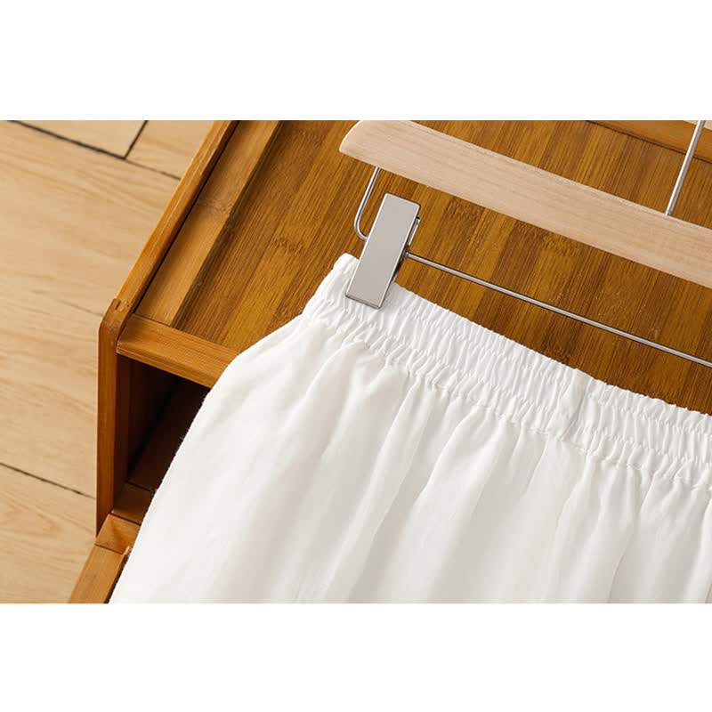 Buddha Stones Summer Boho Embroidery Solid Women's Wide Leg Pants With Pockets - image 12