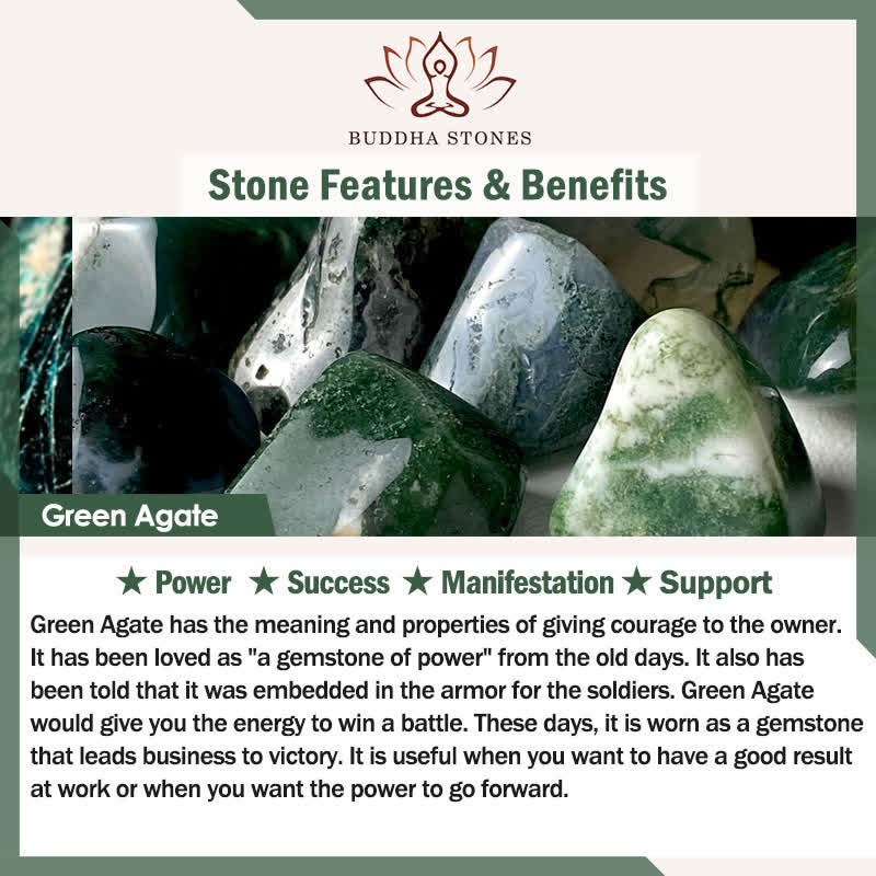Buddha Stones Vintage Green Agate Balance Engraved Open Ring - image 6