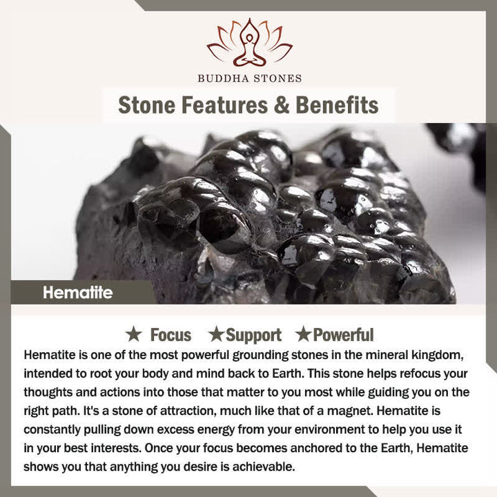 Buddha Stones Tiger Eye Lava Rock Hematite Beads Strength Bracelet - image 7