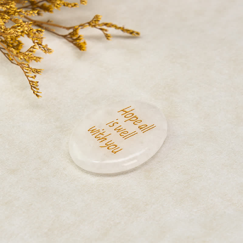 Buddha Stones Hope All Is Well With You Natural Clear Quartz White Crystal Palm Stone Energy Crystal Decor - image 4