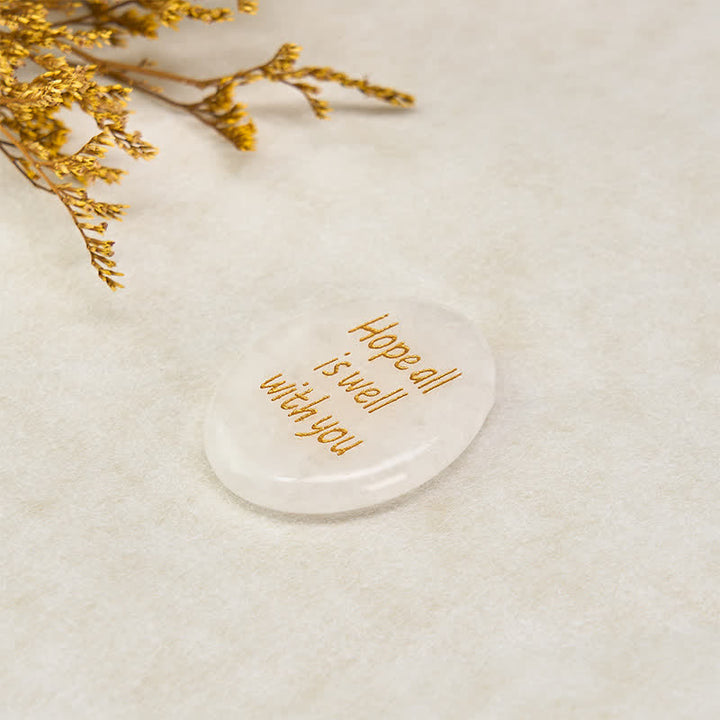 Buddha Stones Hope All Is Well With You Natural Clear Quartz White Crystal Palm Stone Energy Crystal Decor - image 4