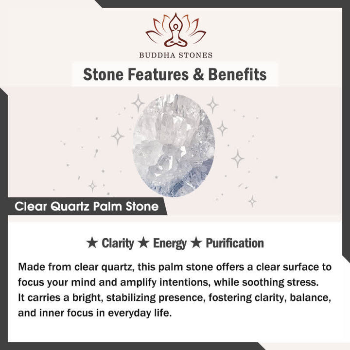 Buddha Stones Hope All Is Well With You Natural Clear Quartz White Crystal Palm Stone Energy Crystal Decor - image 5