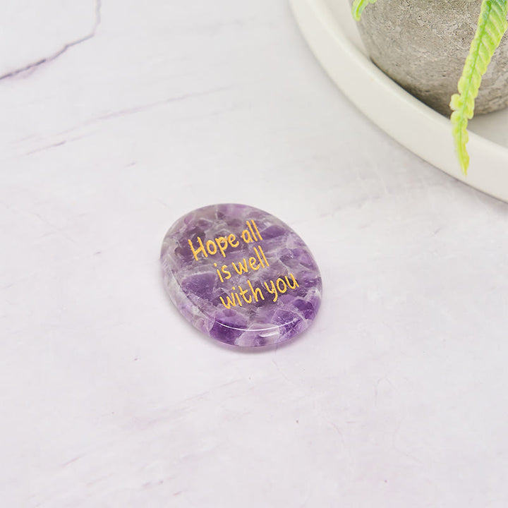 Buddha Stones Hope All Is Well With You Natural Amethyst Palm Stone Growth Crystal Decor - image 3