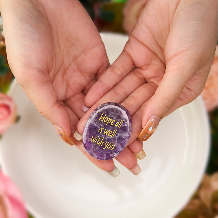Buddha Stones Hope All Is Well With You Natural Amethyst Palm Stone Growth Crystal Decor - image 2