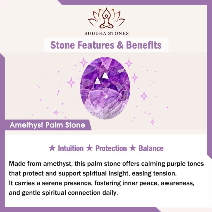 Buddha Stones Hope All Is Well With You Natural Amethyst Palm Stone Growth Crystal Decor - image 5