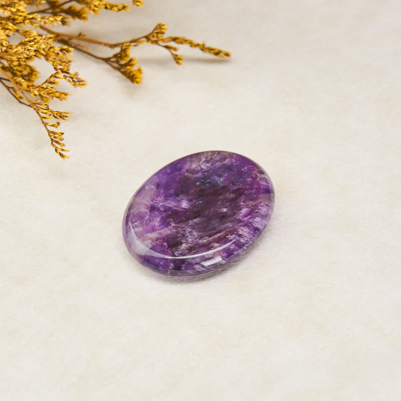 Buddha Stones Calm & Strength Natural Small Amethyst Worry Stone Balance Crystal Decor 3.5*4.5cm - image 4