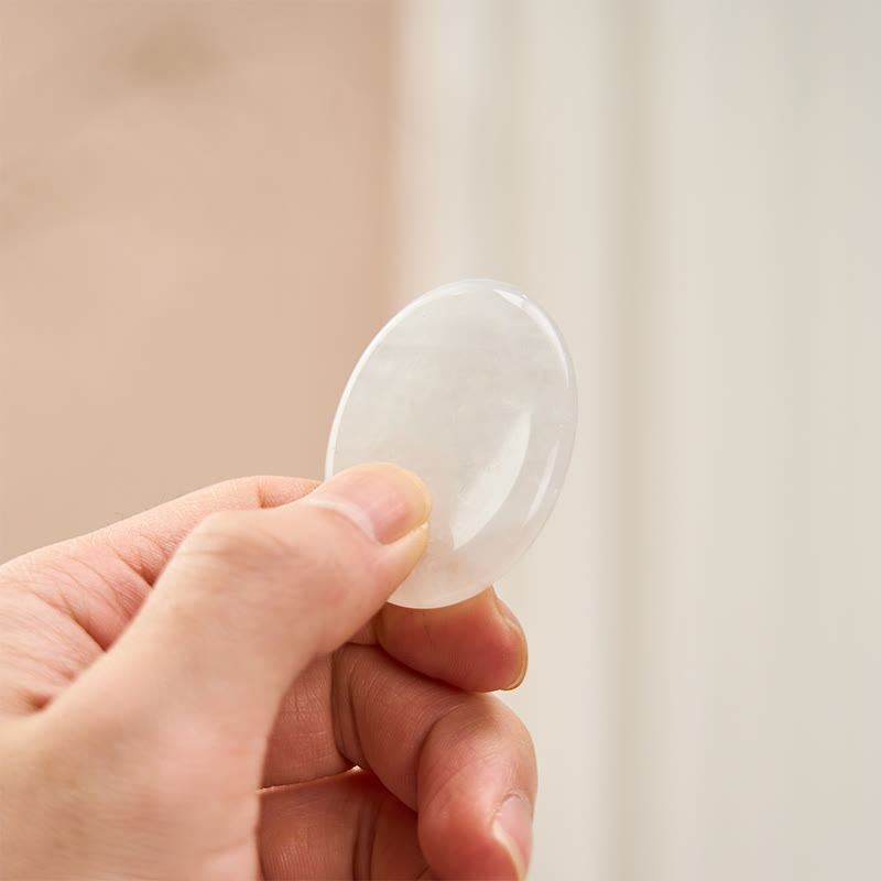 Buddha Stones Clarity & Calm Natural Small Clear Quartz Worry Stone Clarity Crystal Decor 3.5*4.5cm - Clear Quartz 3.5*4.5cm - image 0