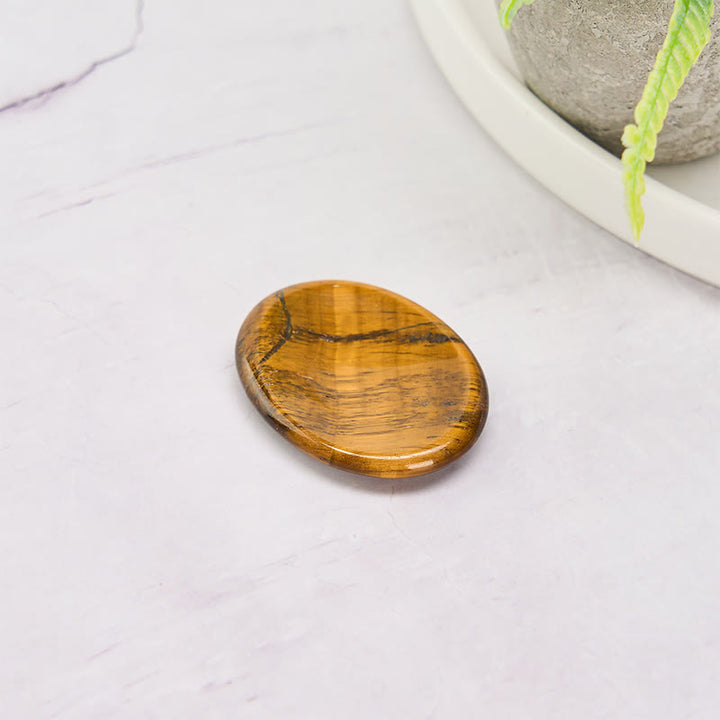 Buddha Stones Confidence & Focus Natural Small Tiger's Eye Worry Stone Crystal Decor 3.5*4.5cm - image 4
