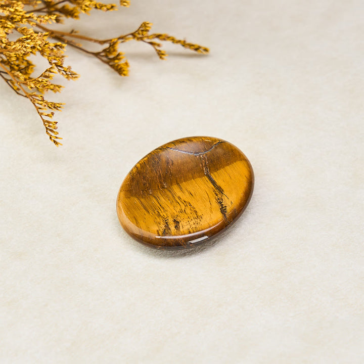 Buddha Stones Confidence & Focus Natural Small Tiger's Eye Worry Stone Crystal Decor 3.5*4.5cm - image 3