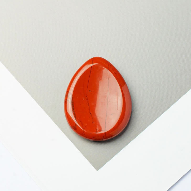 Buddha Stones Teardrop Shape Worry Stone Protection Crystal Decor 45*35*8mm - Red Jasper - 45*35*8mm - image 18