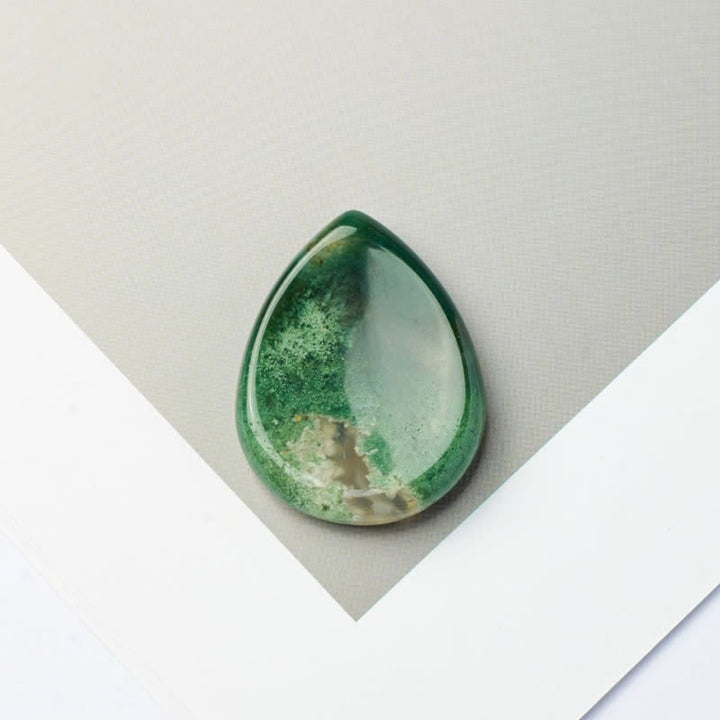 Buddha Stones Teardrop Shape Worry Stone Protection Crystal Decor 34*26*7.8cm - Natural Moss Agate(Color May Vary) - 34*26*7.8mm - image 29