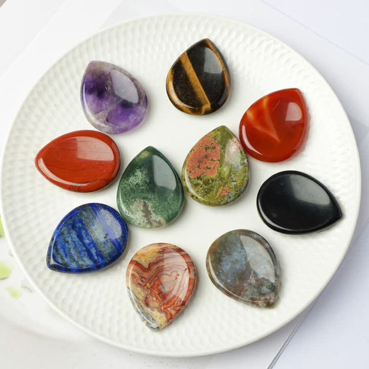 Buddha Stones Teardrop Shape Worry Stone Protection Crystal Decor 45*35*8mm - image 30