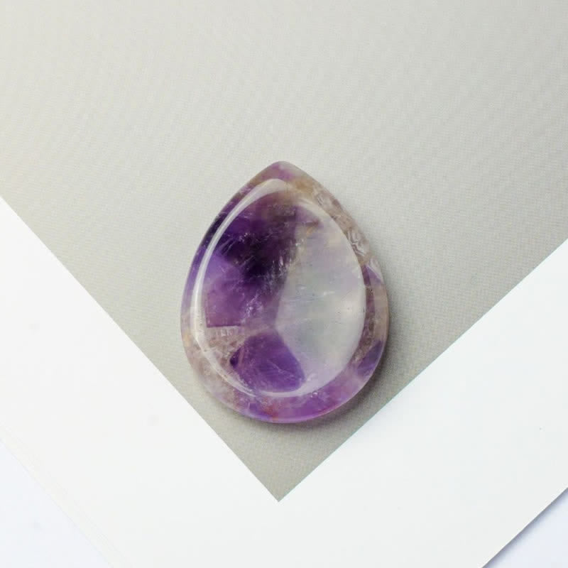 Buddha Stones Teardrop Shape Worry Stone Protection Crystal Decor 34*26*7.8cm - Natural Amethyst(Color May Vary) - 34*26*7.8mm - image 20