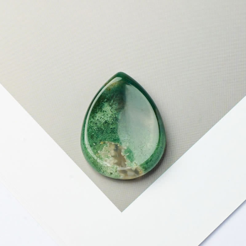 Buddha Stones Teardrop Shape Worry Stone Protection Crystal Decor 45*35*8mm - Moss Agate - 45*35*8mm - image 28