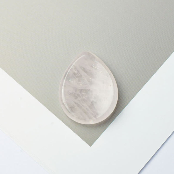 Buddha Stones Teardrop Shape Worry Stone Protection Crystal Decor 45*35*8mm - Rose Quartz - 45*35*8mm - image 3