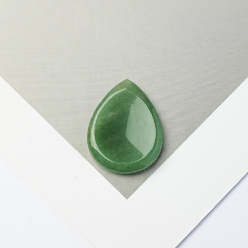 Buddha Stones Teardrop Shape Worry Stone Protection Crystal Decor 34*26*7.8cm - Natural Green Aventurine(Color May Vary) - 34*26*7.8mm - image 24