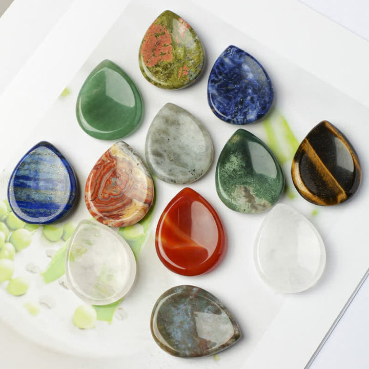 Buddha Stones Teardrop Shape Worry Stone Protection Crystal Decor 45*35*8mm - image 31