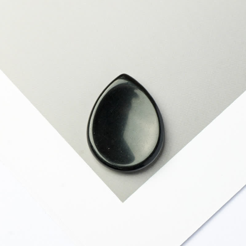 Buddha Stones Teardrop Shape Worry Stone Protection Crystal Decor 45*35*8mm - Black Obsidian - 45*35*8mm - image 22