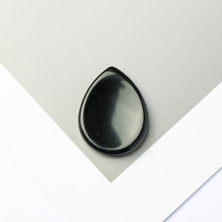 Buddha Stones Teardrop Shape Worry Stone Protection Crystal Decor 45*35*8mm - Black Obsidian - 45*35*8mm - image 22