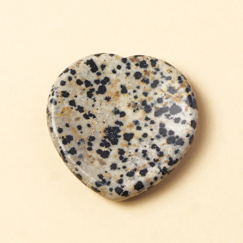 Buddha Stones Heart Worry Stone Opal Rose Quartz Motivation Crystal Decor 4*4*0.7cm - Natural Dalmatian Jasper(Color May Vary) - 4*4*0.7cm - image 20