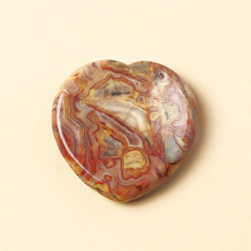 Buddha Stones Heart Worry Stone Opal Rose Quartz Motivation Crystal Decor 4*4*0.7cm - Natural Lace Agate(Color May Vary) - 4*4*0.7cm - image 23