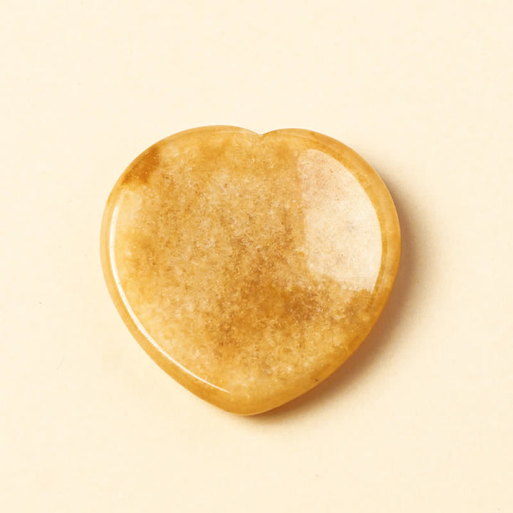 Buddha Stones Heart Worry Stone Opal Rose Quartz Motivation Crystal Decor 4*4*0.7cm - Natural Topaz(Color May Vary) - 4*4*0.7cm - image 7