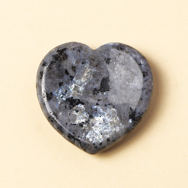 Buddha Stones Heart Worry Stone Opal Rose Quartz Motivation Crystal Decor 4*4*0.7cm - Natual Black Glitter Stone(Color May Vary) - 4*4*0.7cm - image 14