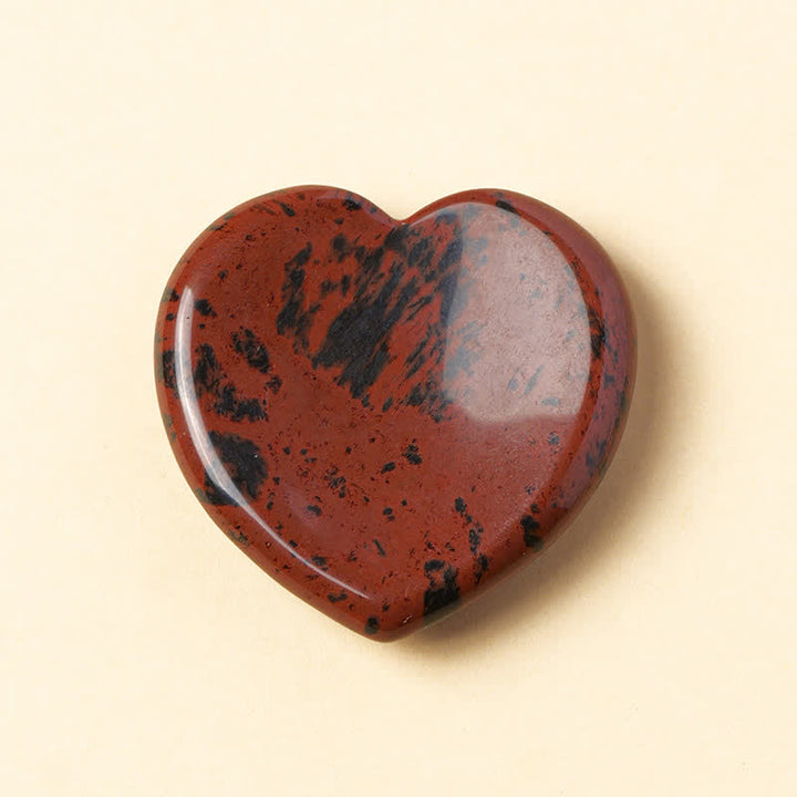 Buddha Stones Heart Worry Stone Opal Rose Quartz Motivation Crystal Decor 4*4*0.7cm - Natural Mahogany Obsidian(Color May Vary) - 4*4*0.7cm - image 11