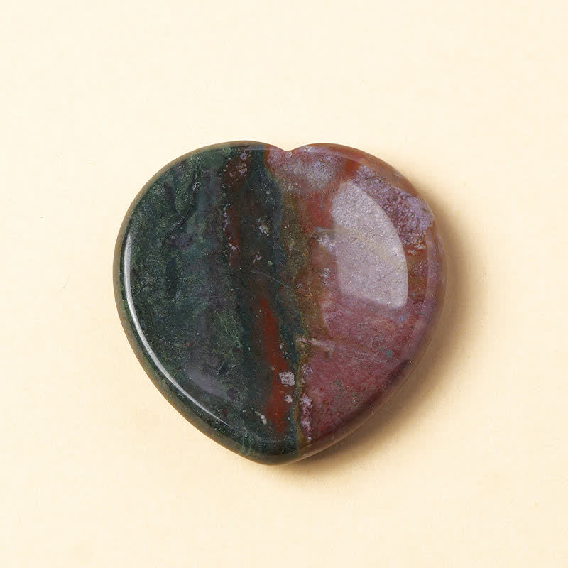 Buddha Stones Heart Worry Stone Opal Rose Quartz Motivation Crystal Decor 4*4*0.7cm - Natural Ocean Jasper(Color May Vary) - 4*4*0.7cm - image 22