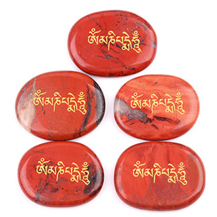 Buddha Stones Om Mani Padme Hum Amethyst Tiger Eye Palm Stone Crystal Decor 35*45mm - image 7