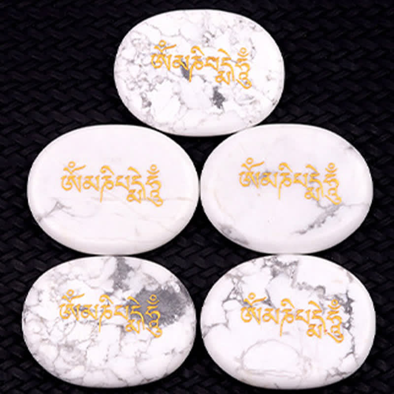 Buddha Stones Om Mani Padme Hum Amethyst Tiger Eye Palm Stone Crystal Decor 35*45mm - image 34